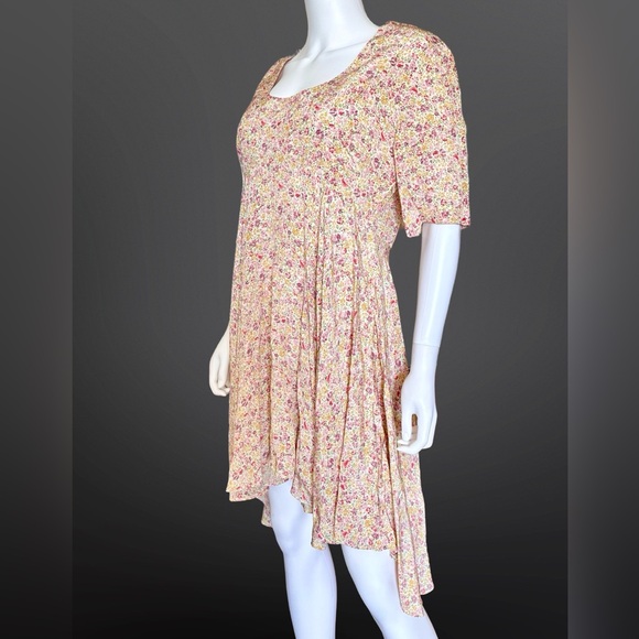 Vintage 90s designer Les Habitudes ditsy floral babydoll dress size large - Picture 5 of 11
